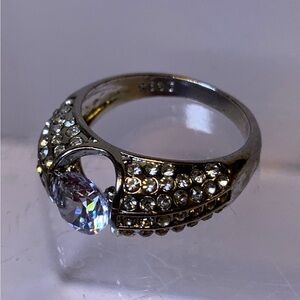 Elegant Silver Crystal Ring